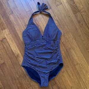 Gap Body one-piece striped halter top